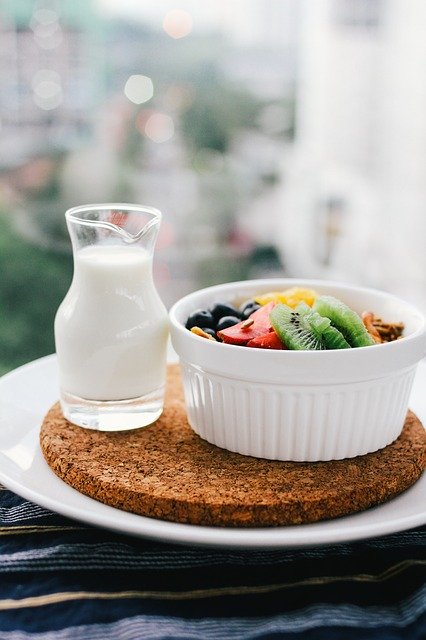 Milk with citrus fruits