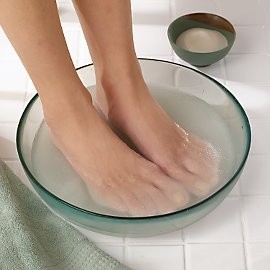 Feet in warm water
